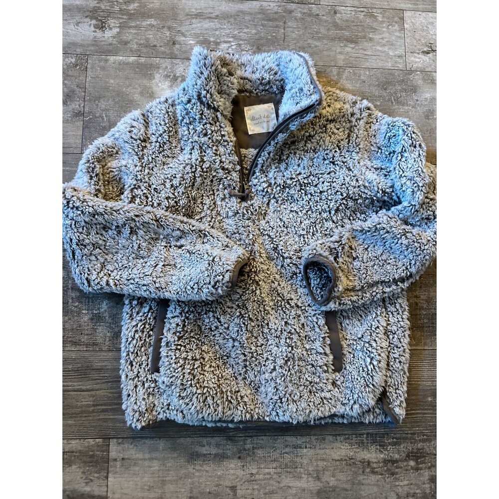 Altard State Stand Out For Good Fuzzy Sherpa Pullover Gray Quarter Zip Womens - Picture 3 of 5